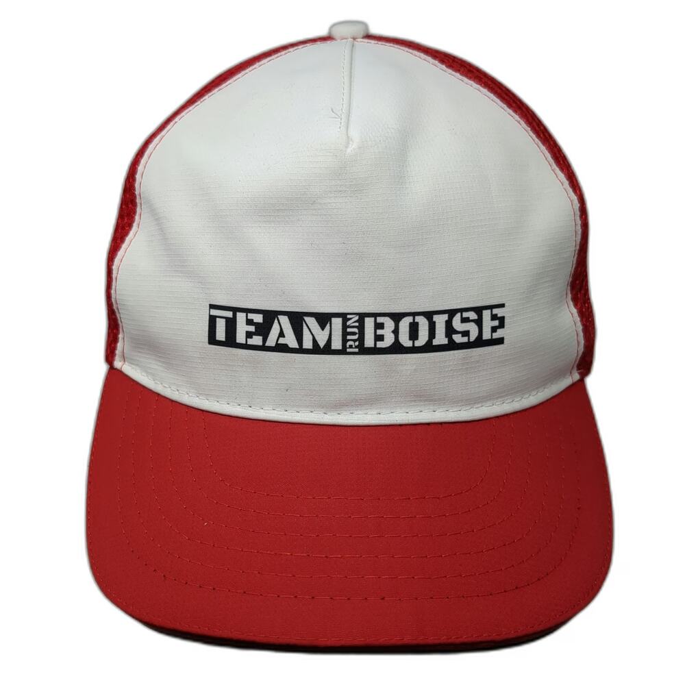 Headsweats Trucker Hat Red One Size Team Run Boise Mesh Snapback Polyester